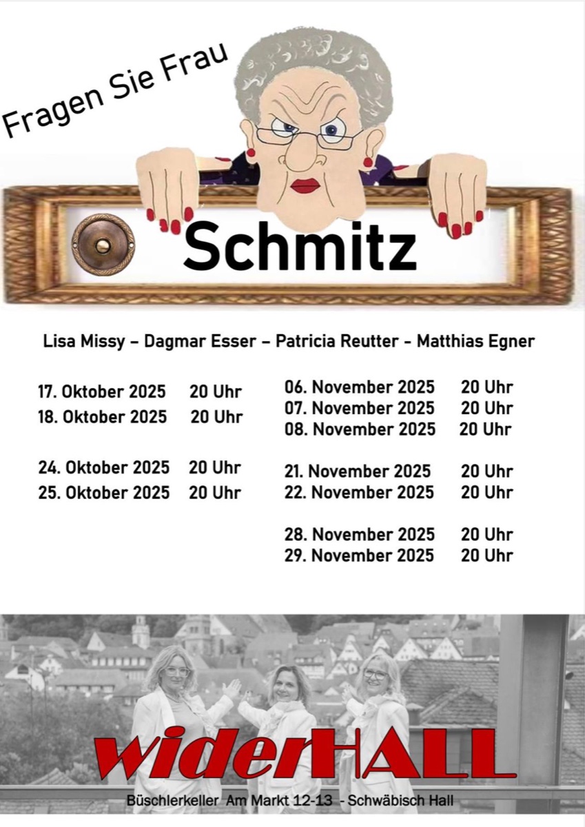Plakat „Fragen Sie Frau Schmitz“ 2025
